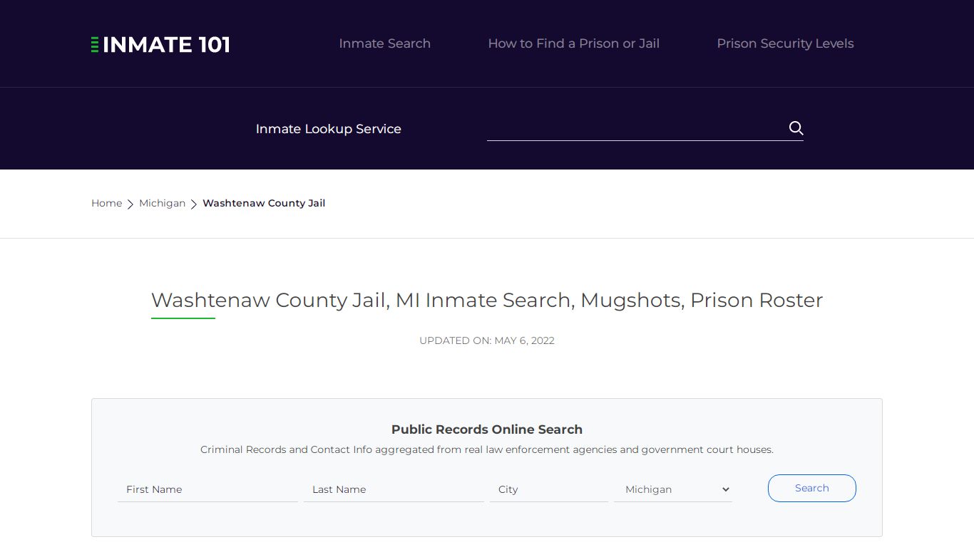 Washtenaw County Jail, MI Inmate Search, Mugshots, Prison ...